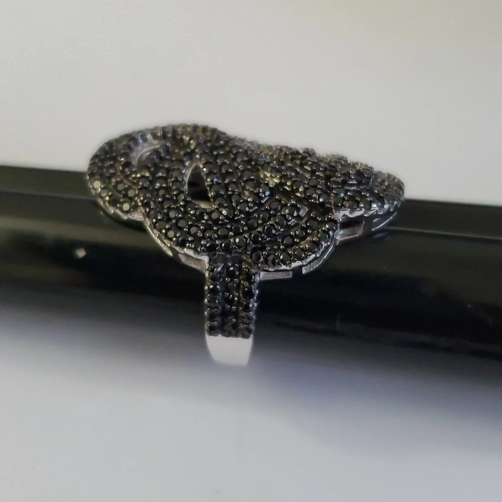 Sterling Silver 925 Spinel Art Deco Ring - Picture 3 of 9